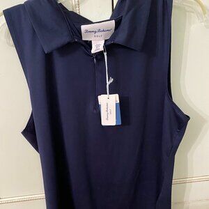 NWT Women's Tommy Bahama Navy Blue  Sleeveless Golf Shirt Size XL